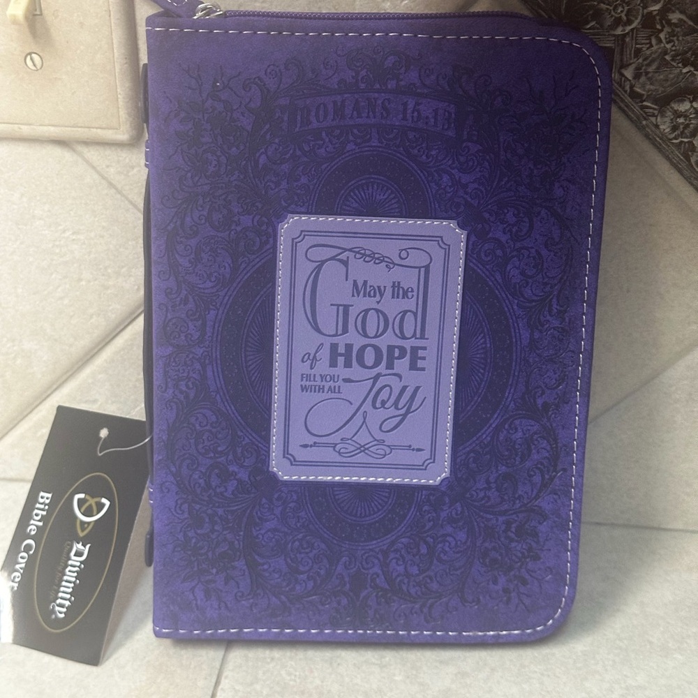 Purple Bible Cover - May the God of Hope Design